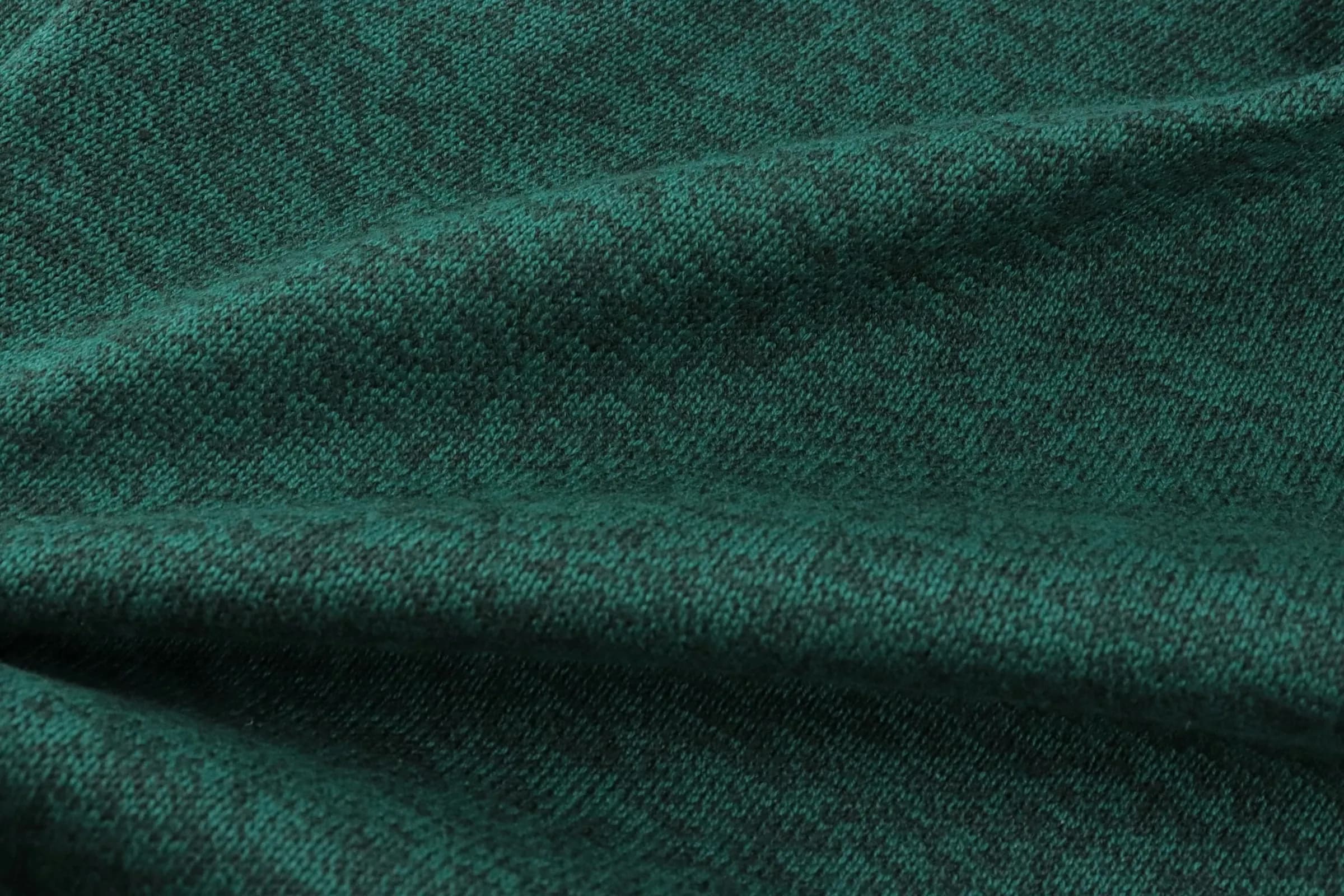 Softly draped deep forest-green heathered knit jersey